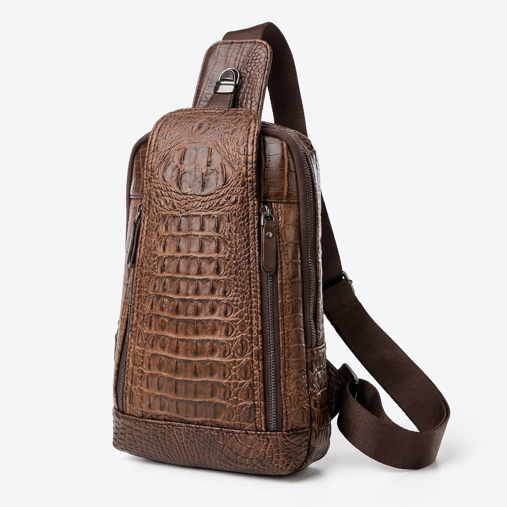 Men's Croc-Embossed Vegan Leather Sling – Refined Daily Carry