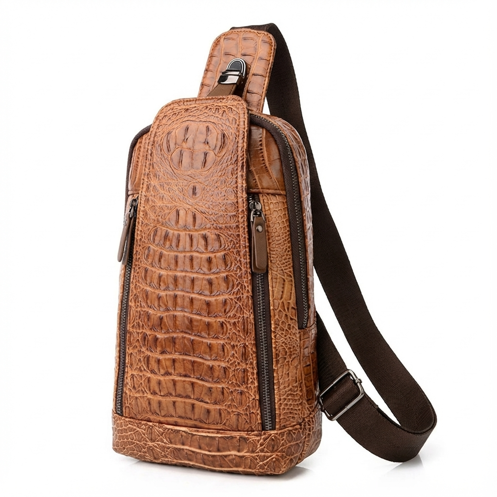 Men's Croc-Embossed Vegan Leather Sling – Refined Daily Carry
