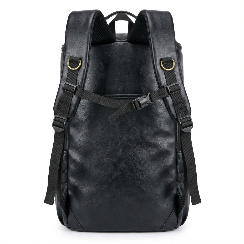 Men's Vegan Leather Duffel Bag – Convertible 40L Travel