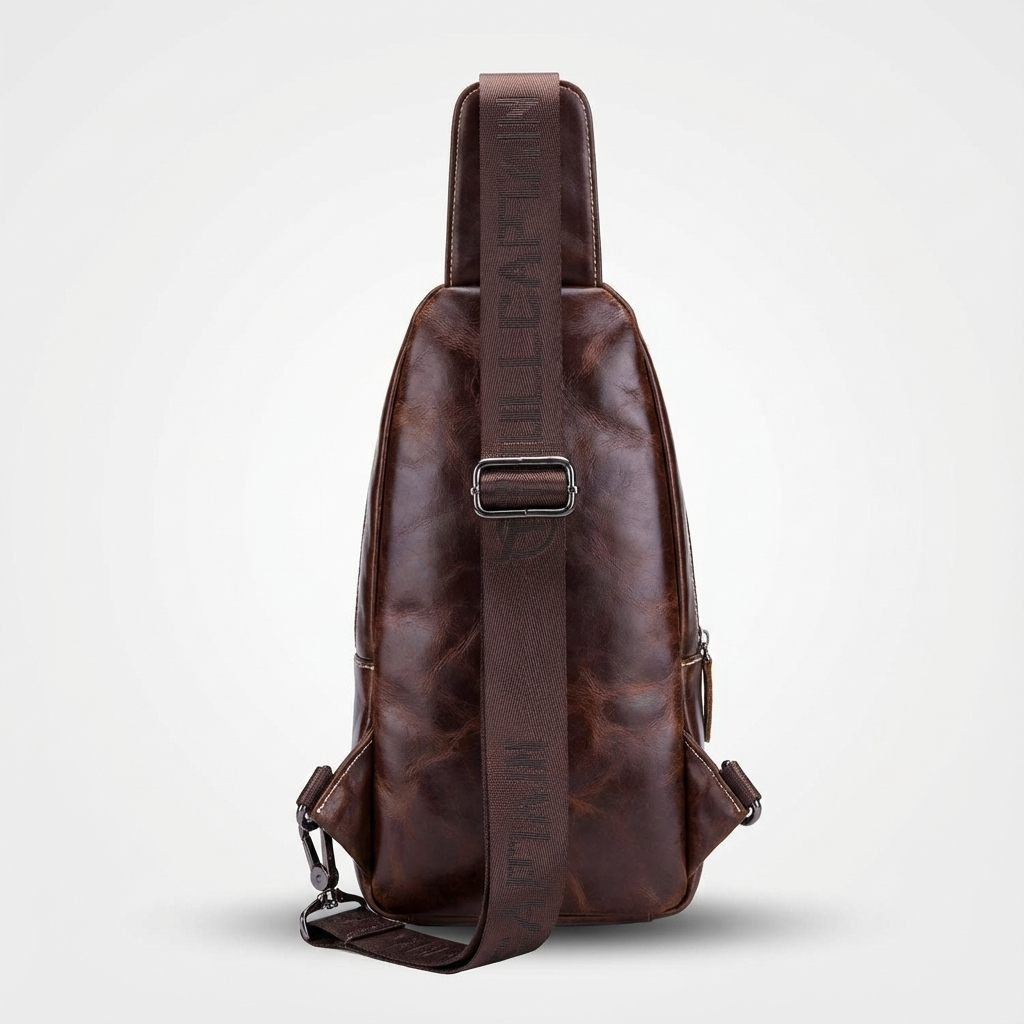 Men's Genuine Leather Sling Bag – Structured Office Carry