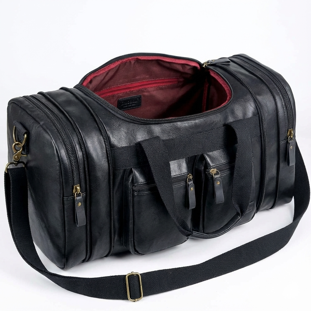 Men's Vegan Leather Duffel Bag – Organized Travel Carry