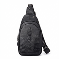 Men's Croc-Embossed Leather Sling Bag – Professional Utility Carry