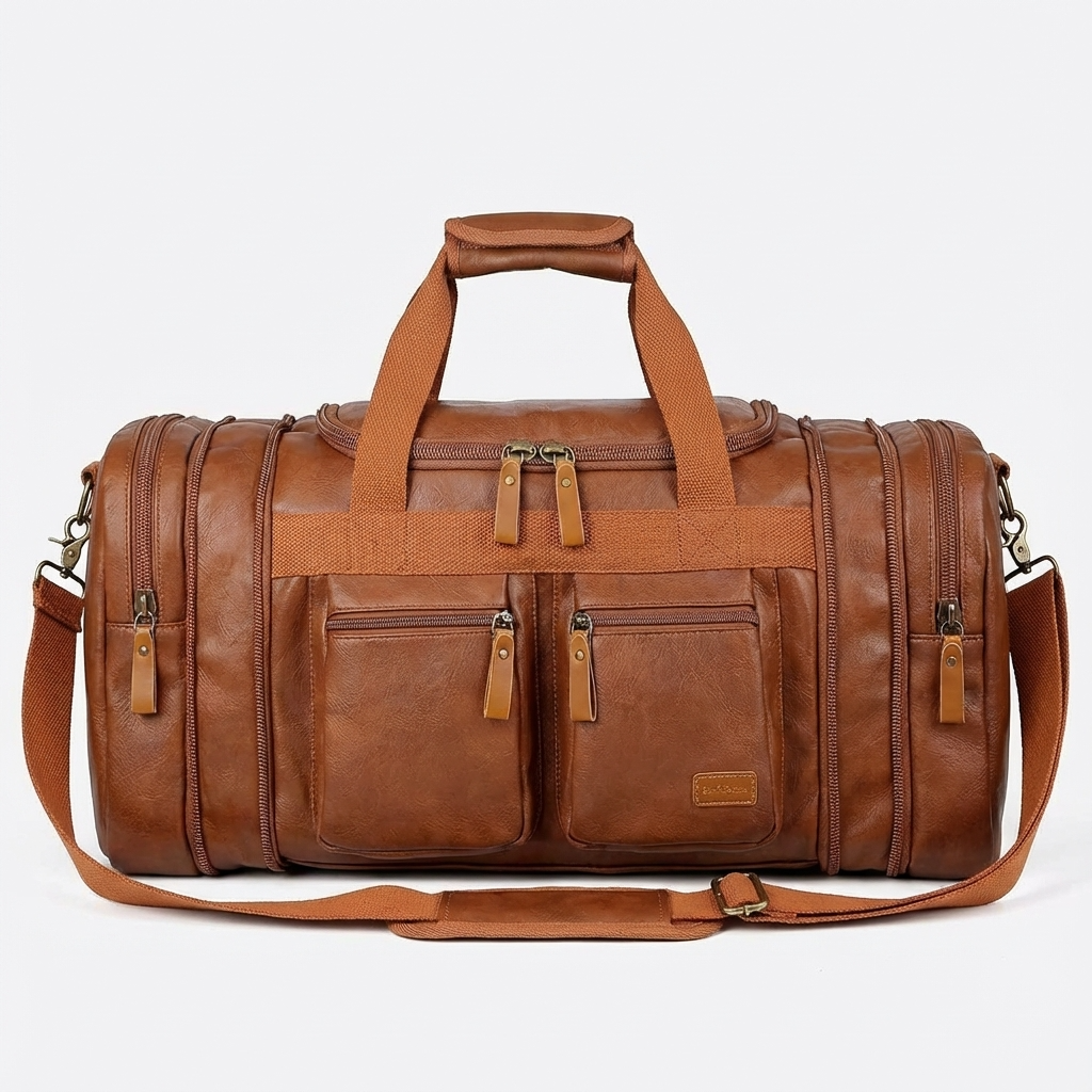 Men's Vegan Leather Duffel Bag – Organized Travel Carry
