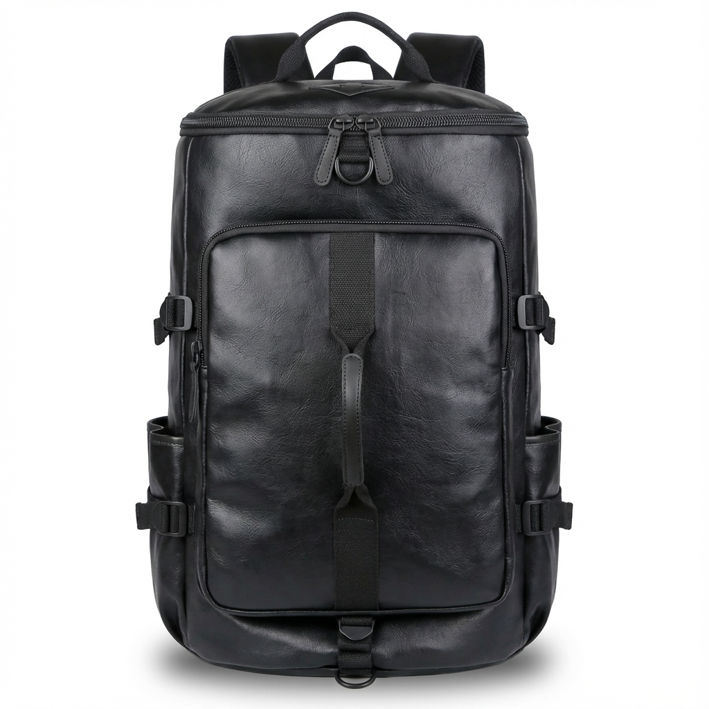 Men's Vegan Leather Duffel Bag – Convertible 40L Travel