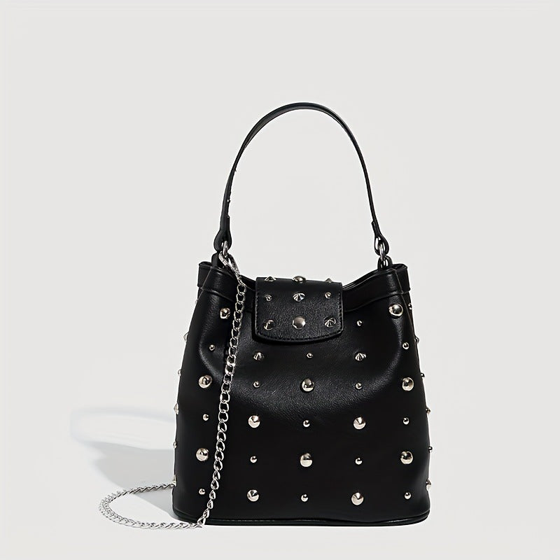 Retro Sexet Nitte Taske Lokomotiv Tote Taske Trendy Punk Spand Taske Crossbody Kæde Taske