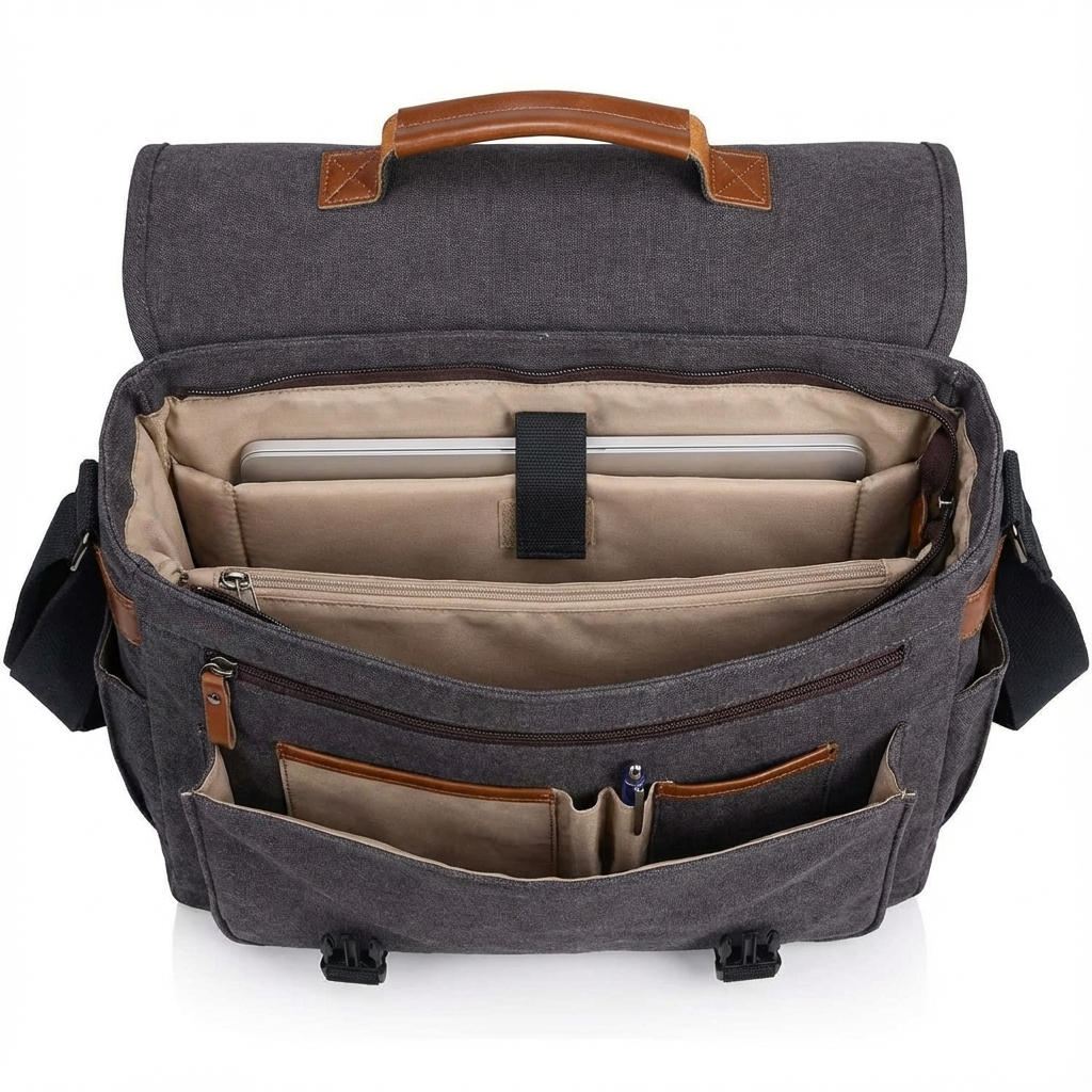 Men's Canvas Messenger Bag – Large Format Commuter Carry