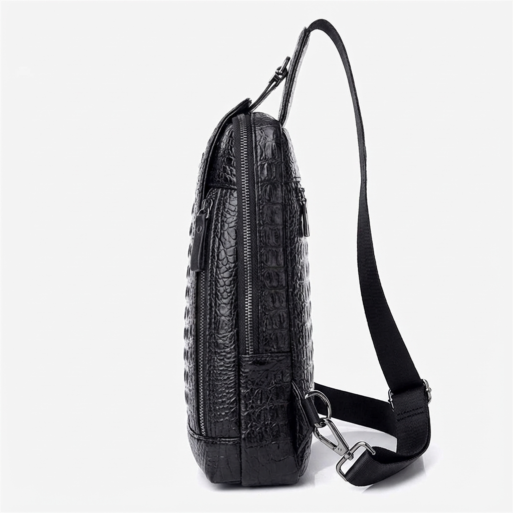 Men's Croc-Embossed Vegan Leather Sling – Refined Daily Carry