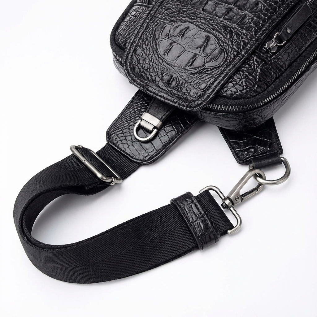 Men's Croc-Embossed Vegan Leather Sling – Refined Daily Carry