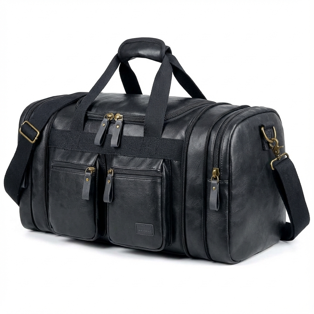 Men's Vegan Leather Duffel Bag – Organized Travel Carry