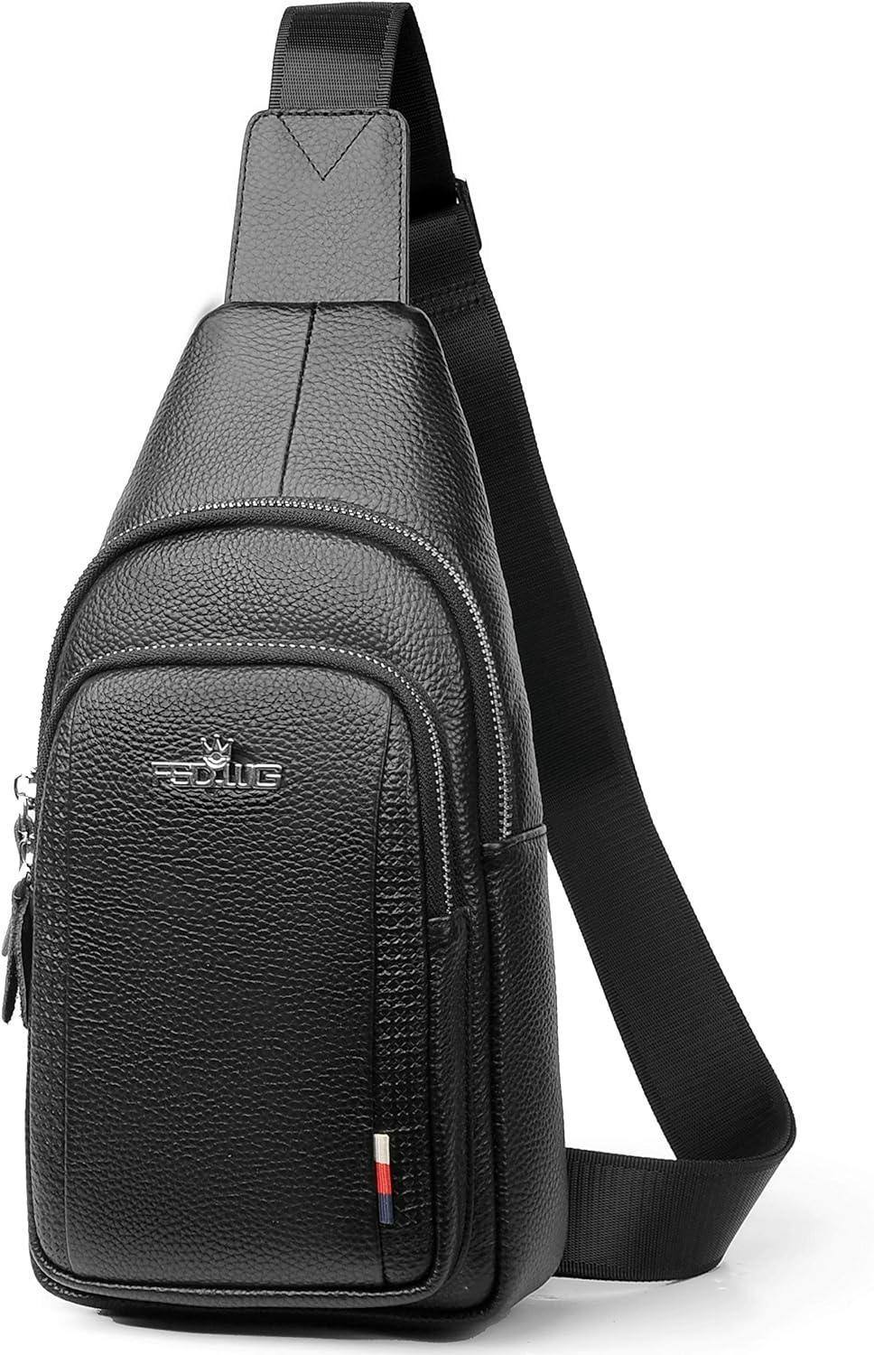 Men's Vegan Leather Sling Bag – Executive Commuter Carry