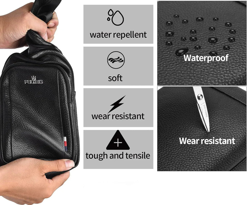 Men's Vegan Leather Sling Bag – Executive Commuter Carry