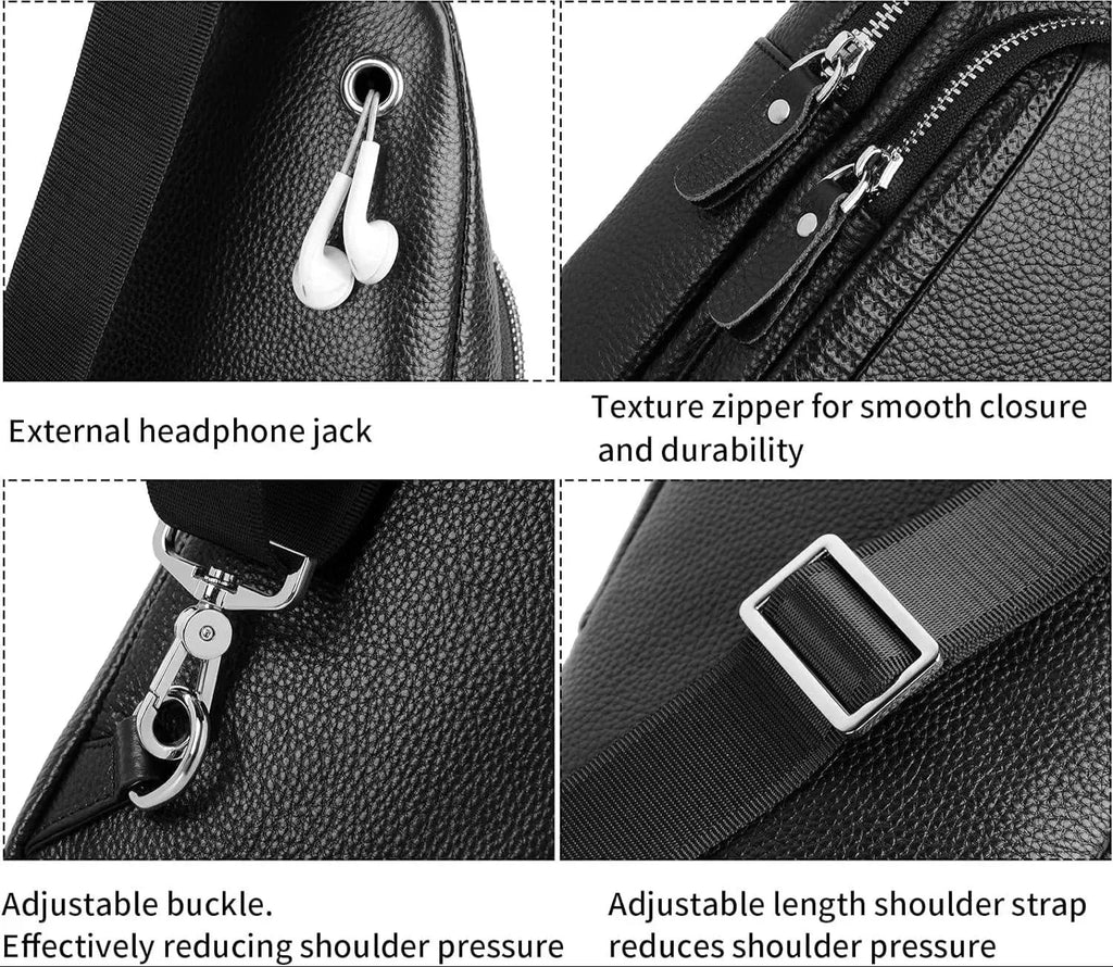 Men's Vegan Leather Sling Bag – Executive Commuter Carry