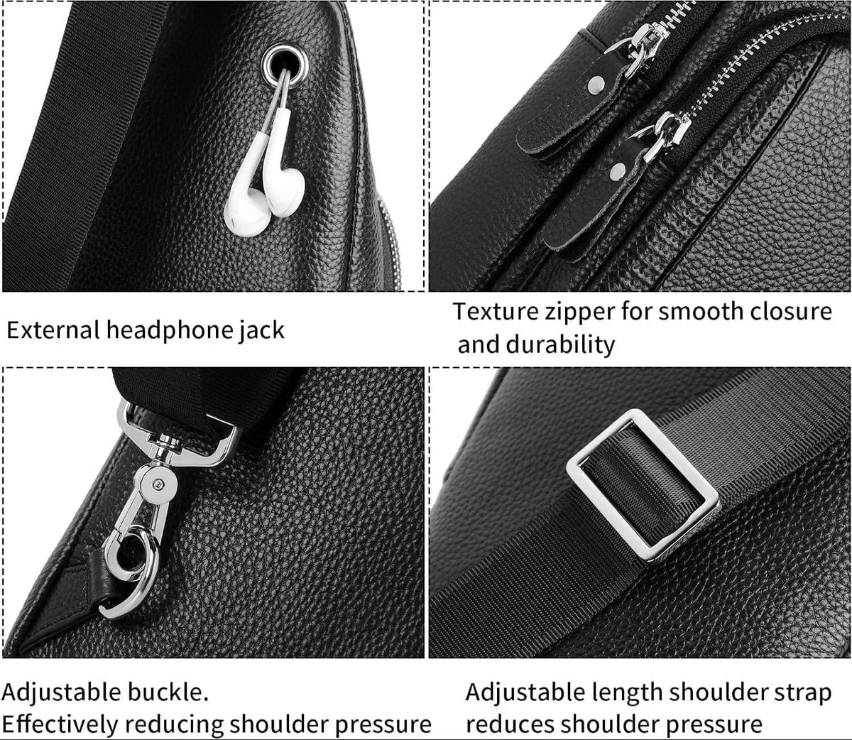 Men's Vegan Leather Sling Bag – Executive Commuter Carry