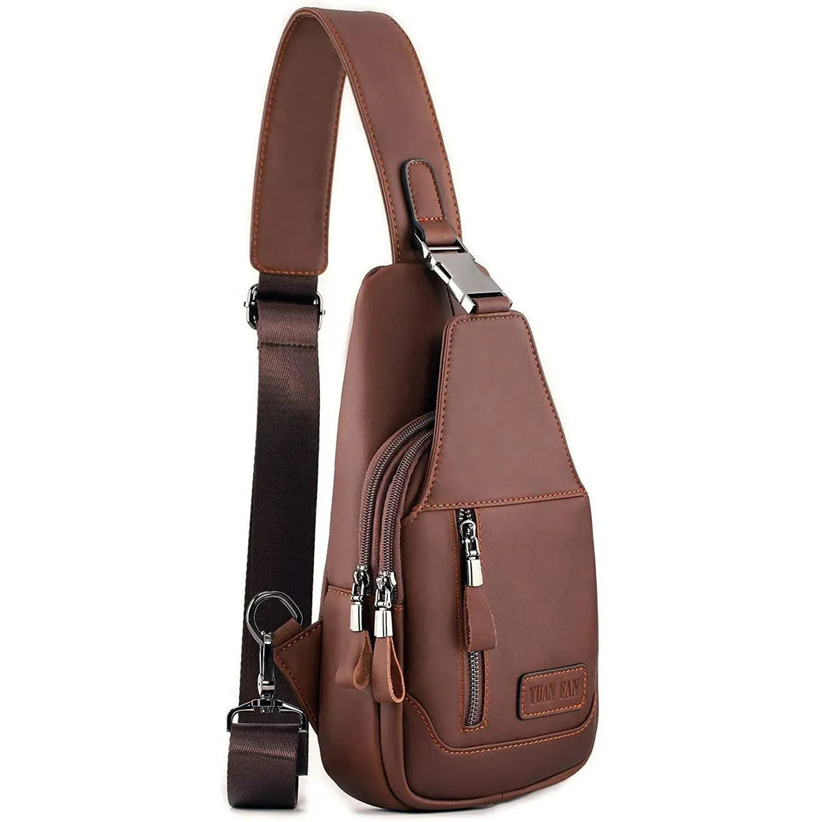 Men's Genuine Leather Sling Bag – Slim Professional Carry
