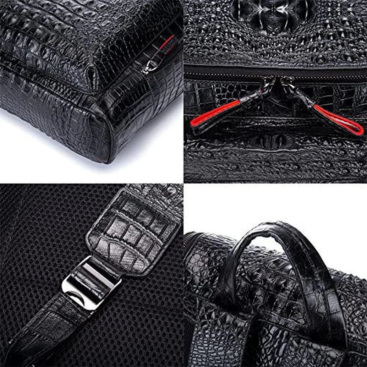 Men's Croc-Embossed Leather Backpack – Refined Business Carry