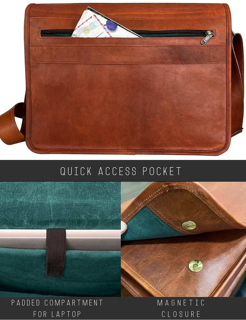 Men's Full-Grain Leather Messenger Bag – Refined Business Carry