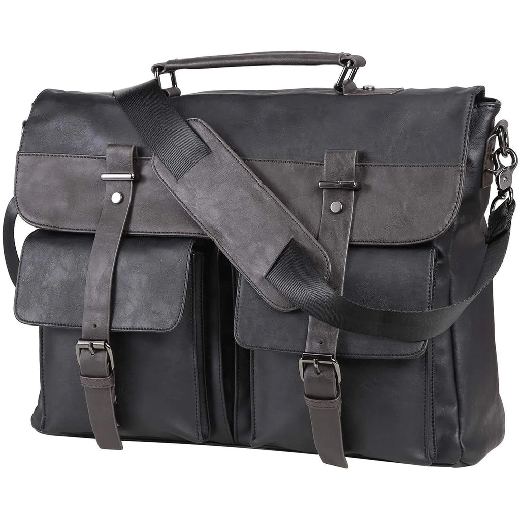 Men's Vegan Leather Messenger Bag – Professional Utility Carry