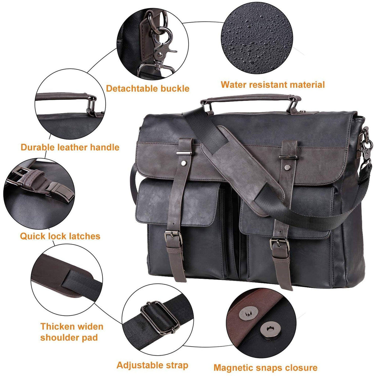 Men's Vegan Leather Messenger Bag – Professional Utility Carry