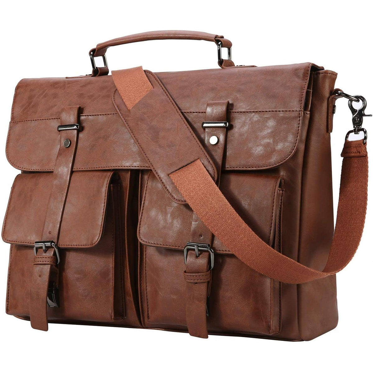 Men's Vegan Leather Messenger Bag – Professional Utility Carry
