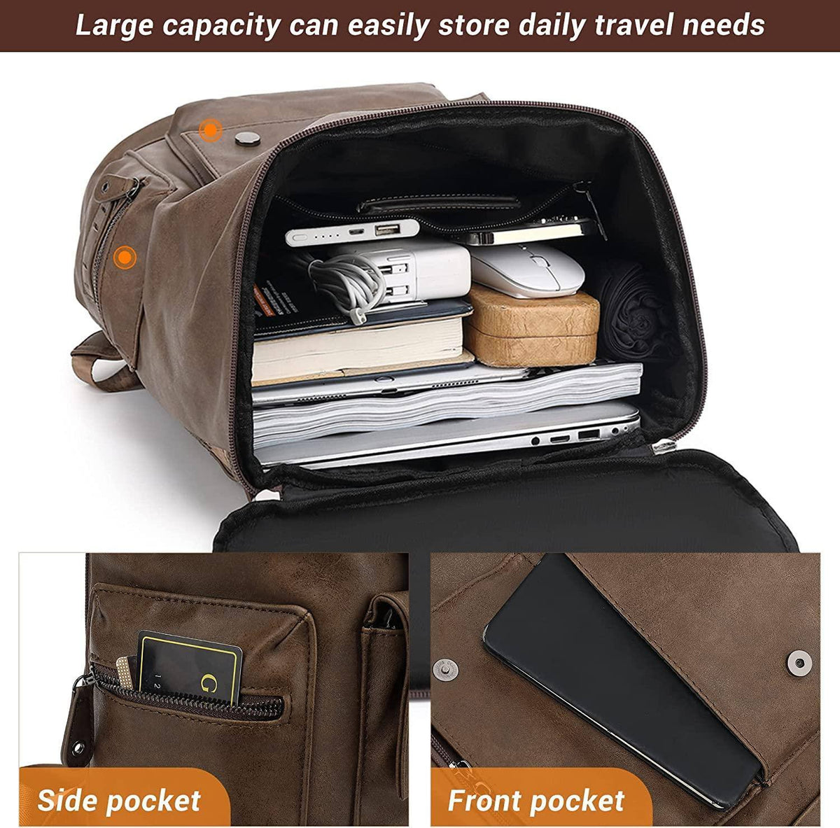 Men's Vegan Leather Backpack – Executive Commuter Carry