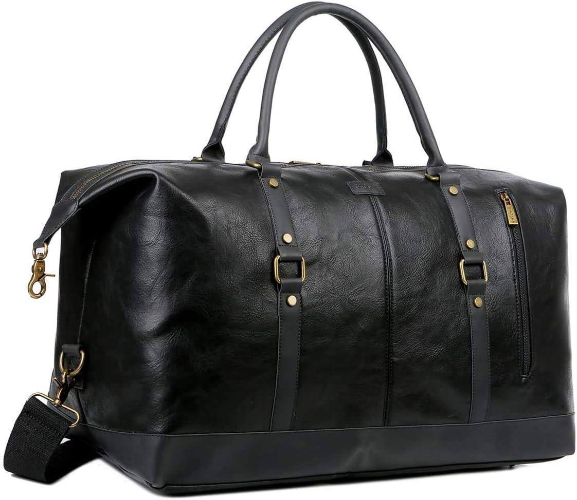 Men's Vegan Leather Duffel Bag – Compact Travel Carry