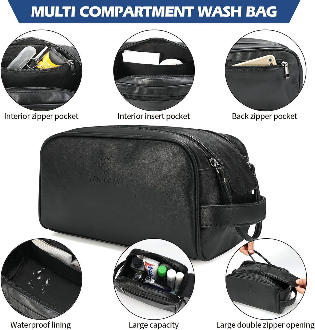 Men’s Vegan Leather Duffel Bag – With Toiletry Set