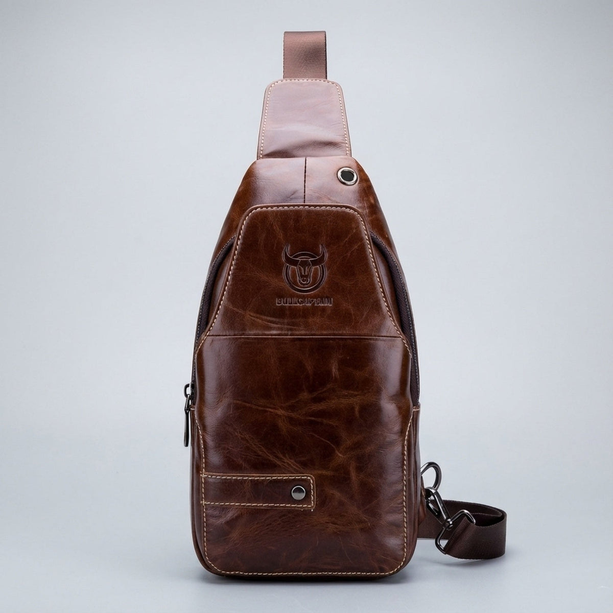 Men's Genuine Leather Sling Bag – Structured Office Carry