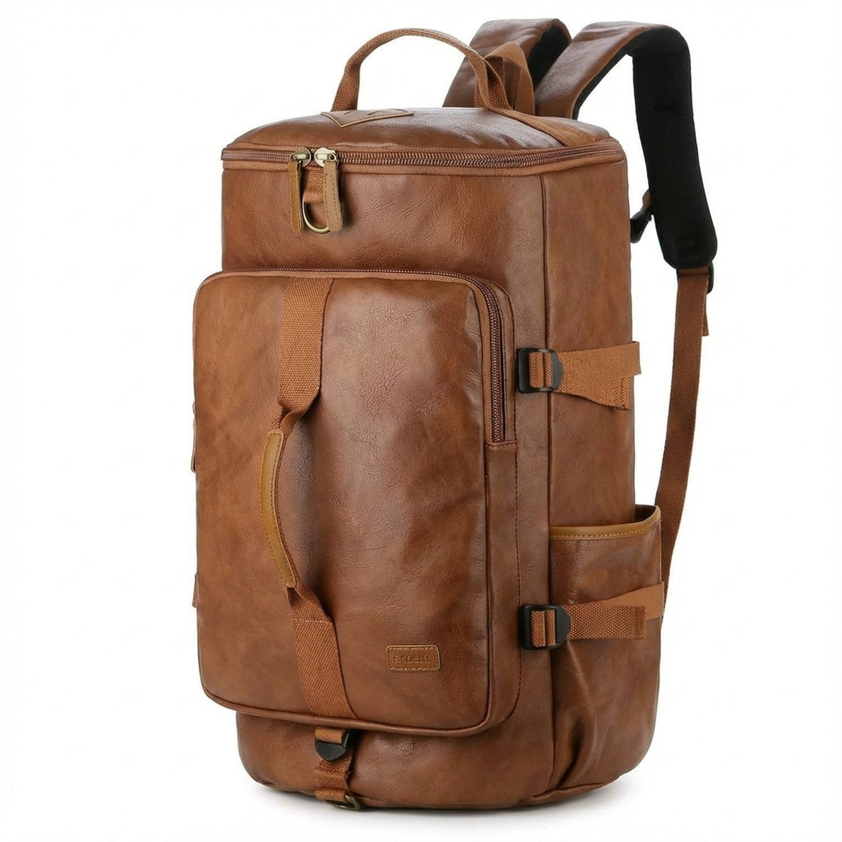 Men's Vegan Leather Duffel Bag – Convertible 40L Travel