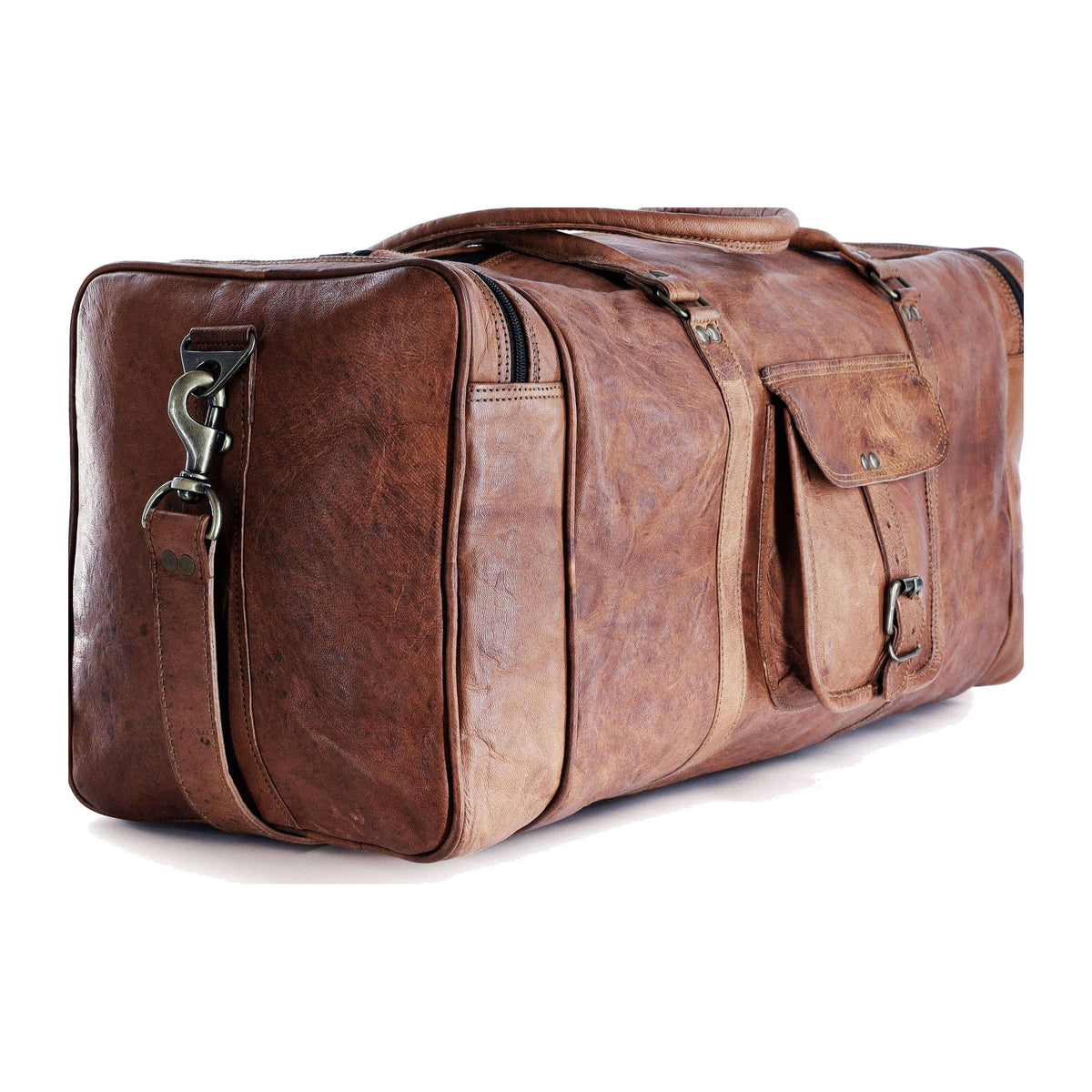 Men's Full-Grain Leather Duffel Bag – Structured Travel Carry