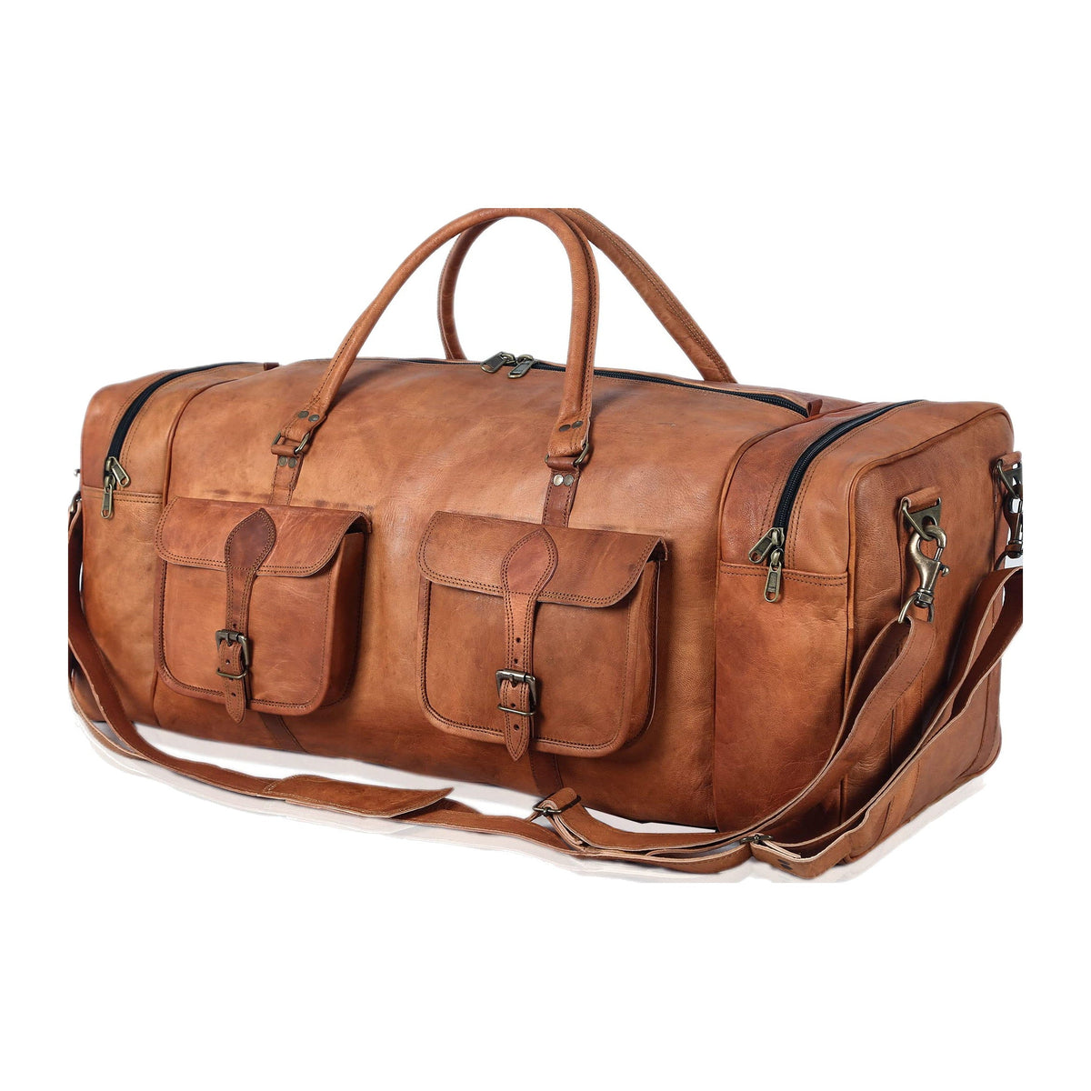 Men's Full-Grain Leather Duffel Bag – Structured Travel Carry