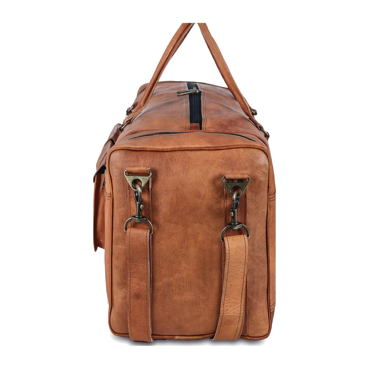 Men's Full-Grain Leather Duffel Bag – Structured Travel Carry