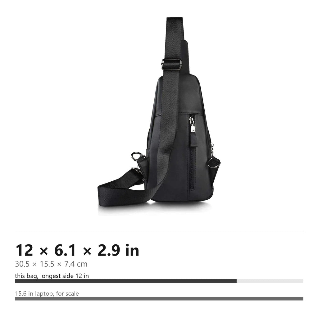 Men's Genuine Leather Sling Bag – Slim Professional Carry